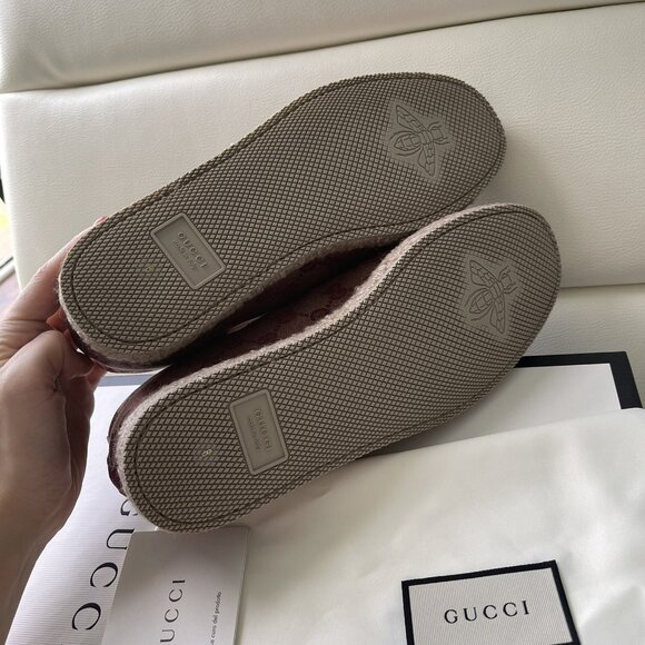 NIB $790 Gucci Men GG Monogram Sneakers Loafer Shoes Brown 9 US /8 UK Italy main image 4